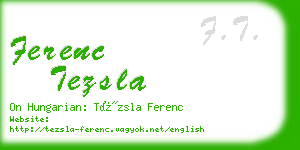 ferenc tezsla business card